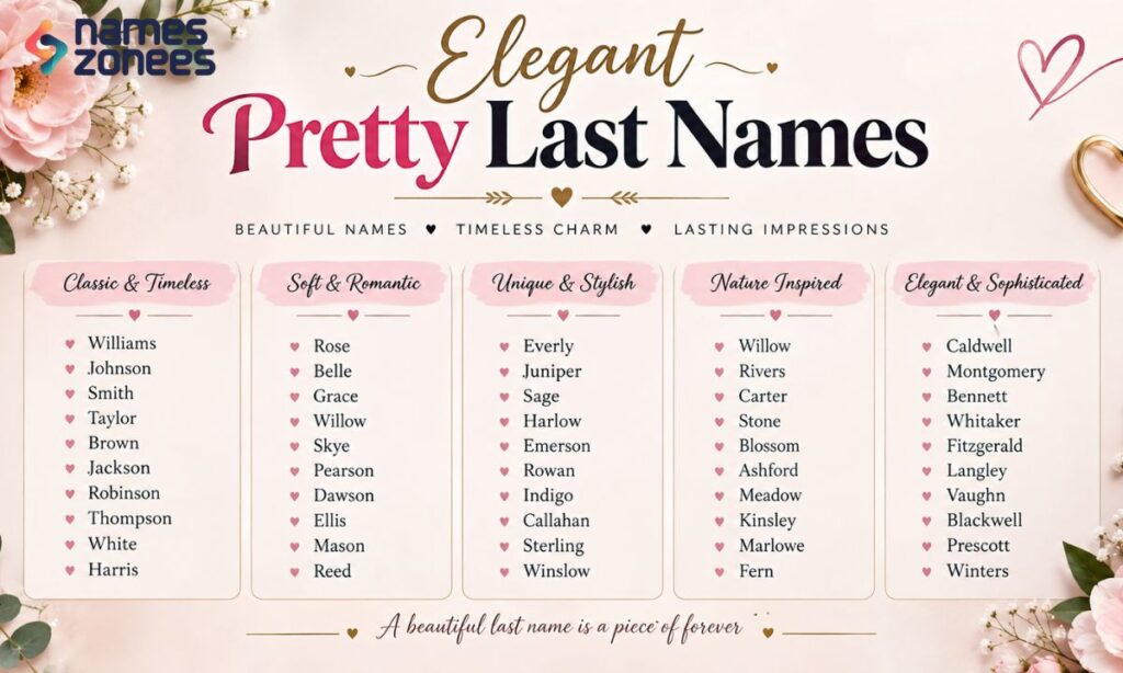 Elegant Pretty Last Names